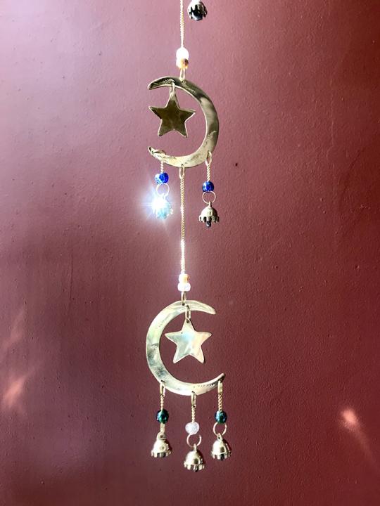 Stars and Moons Wind Chime (brass)