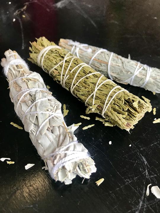 Cedar, White & Blue Sage, 3-pack smudge bundle